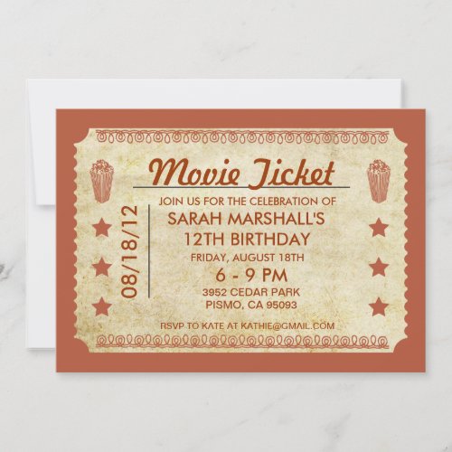 Movie Ticket Invitation