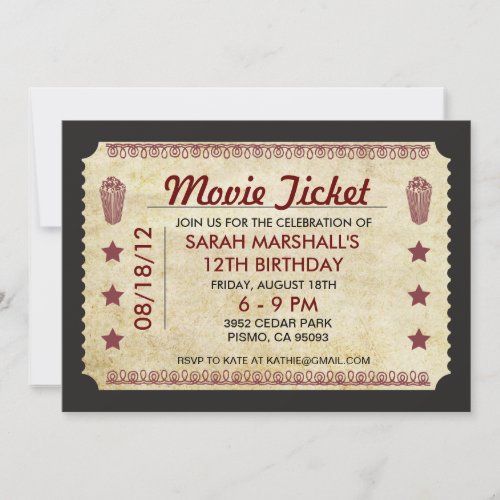 Movie Ticket Invitation