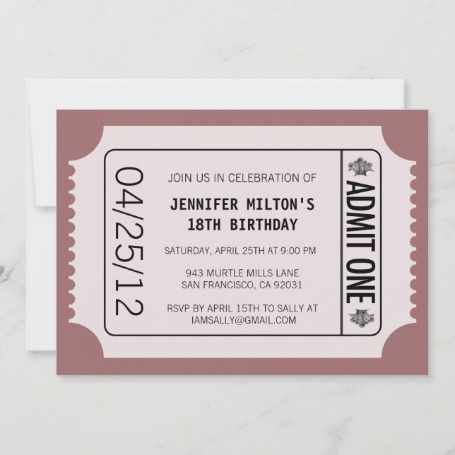 Movie Ticket Invitation (Front)