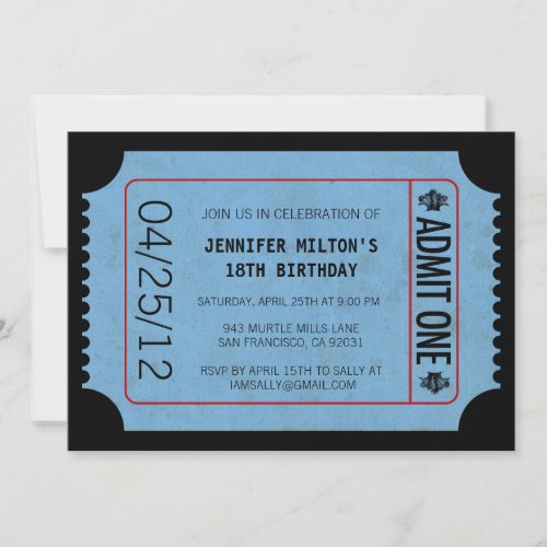 Movie Ticket Invitations