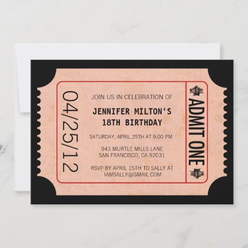 Movie Ticket Invitations