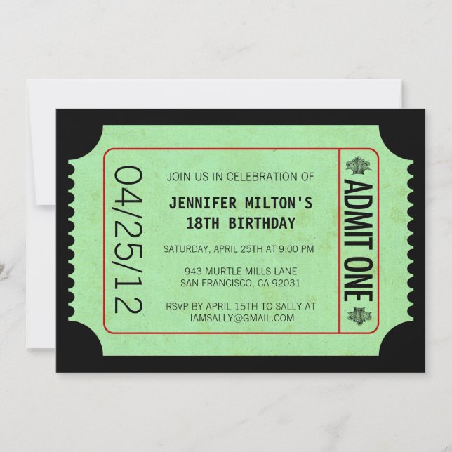 Movie Ticket Invitations (Front)