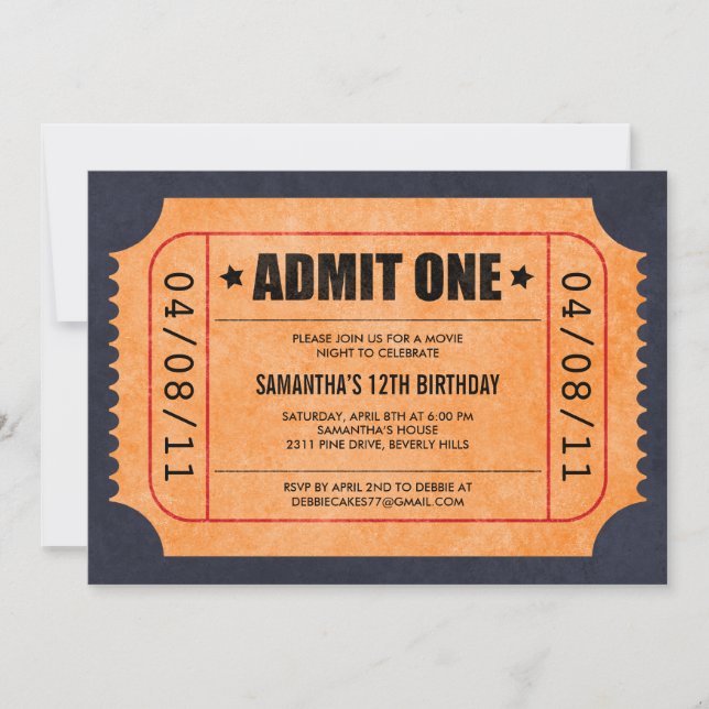Movie Ticket Invitations (Front)