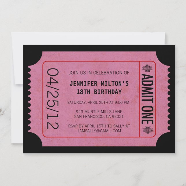 Movie Ticket Invitations (Front)