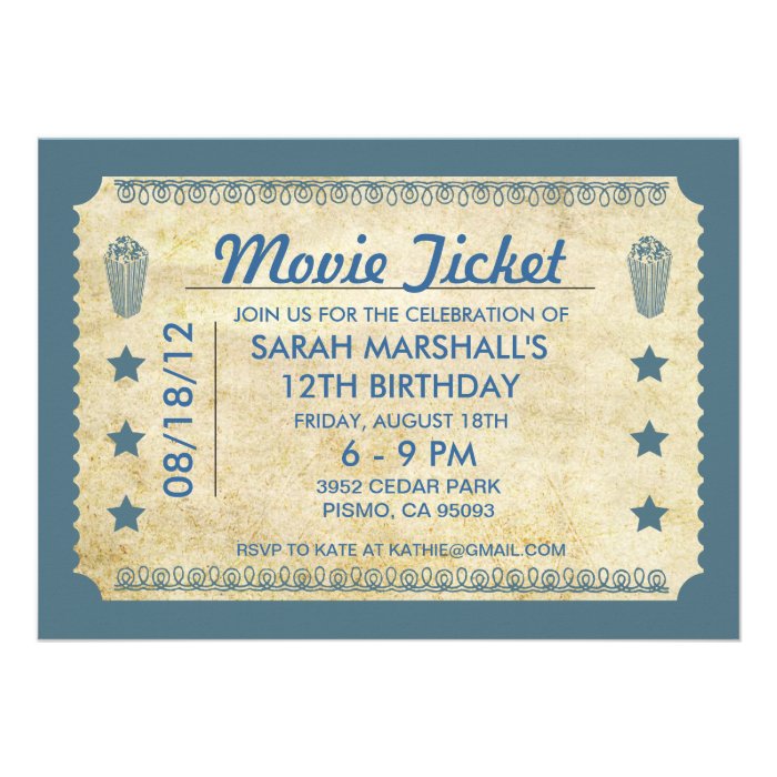 Movie Ticket Invites