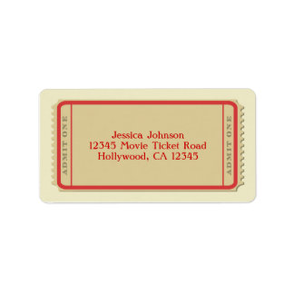Movie Ticket Mailing Label
