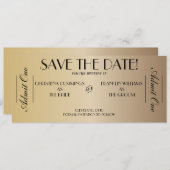 Movie Ticket Save the Date Announcement (Gold2) (Front/Back)