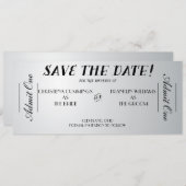 Movie Ticket Save the Date Announcement (Silver) (Front/Back)