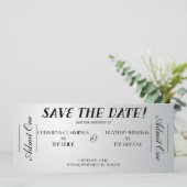 Movie Ticket Save the Date Announcement (Silver) (Standing Front)