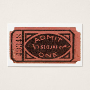 Movie Ticket Stub, Vintage Admit One Retro Custom