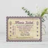 Movie Ticket Theme Invitation (Standing Front)