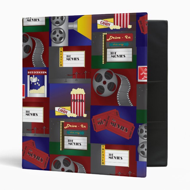 Movie Time 3 Ring Binder (Front/Inside)