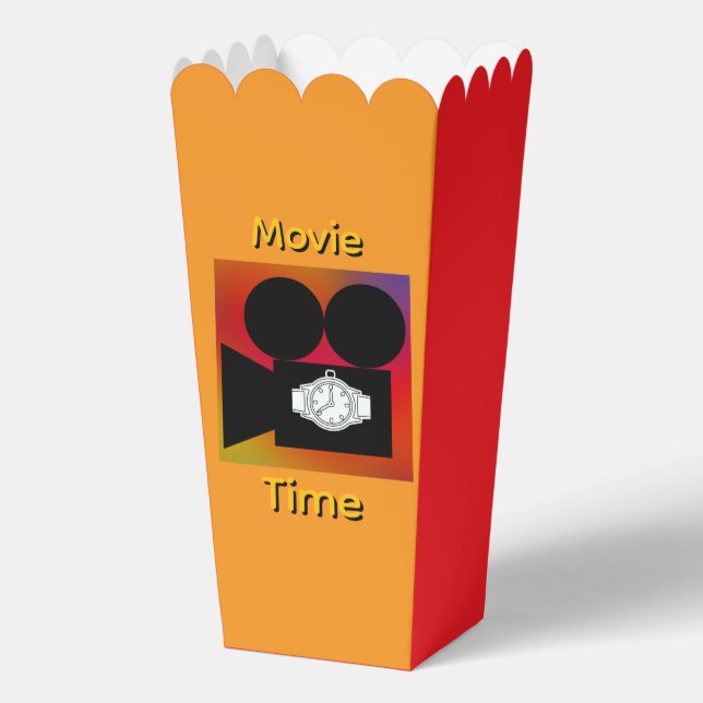 Movie Time Watch Logo Red + Yellow  Favor Boxes (Back)