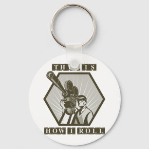 movie tv film camera director keychain