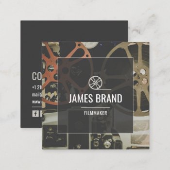 Movie Video Filmmaker Square Business Card by J32Design at Zazzle