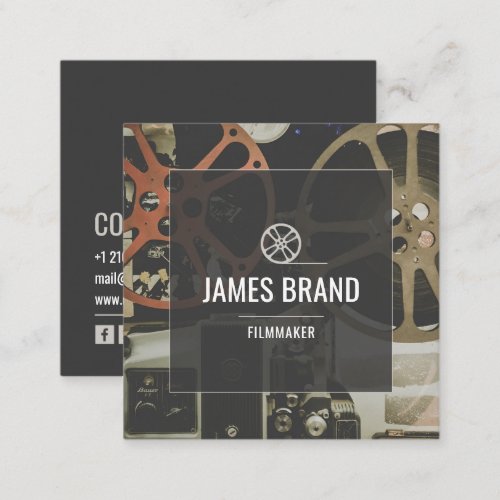 Movie Video Filmmaker Square Business Card