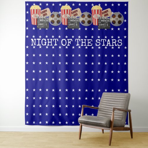 Movie VIP Hollywood star cinema food party navy Tapestry