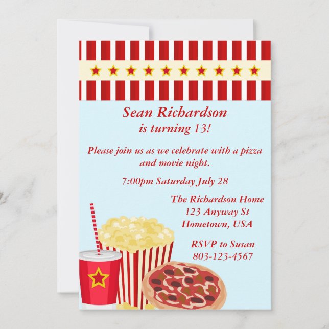 Movienight Party Invites (Front)