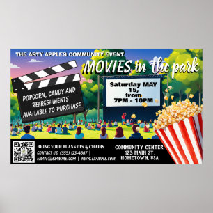 Movies in the Park Banner qr code Poster