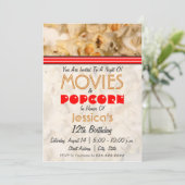 Movies &amp; Popcorn Birthday Party Invitation | Zazzle