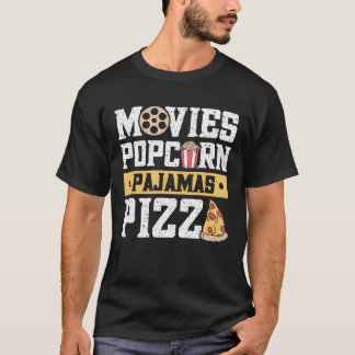 Movies Popcorn Pajamas Pizza Costume Gift family T-Shirt