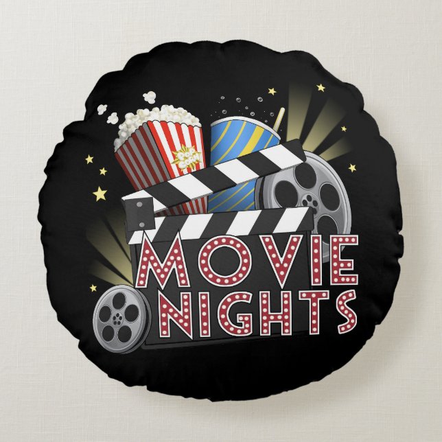 Movies  round pillow (Front)