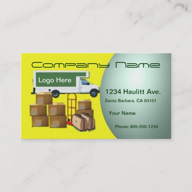Moving and Hauling Business Card (Front)