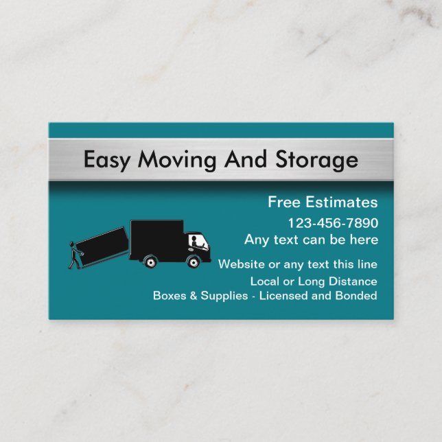 Moving And Storage Business Card (Front)