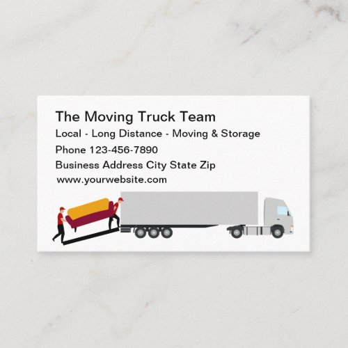 Moving And Storage Services Moving Men Business Card
