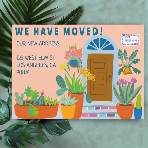 Moving Announcement Address Colorful Front Door