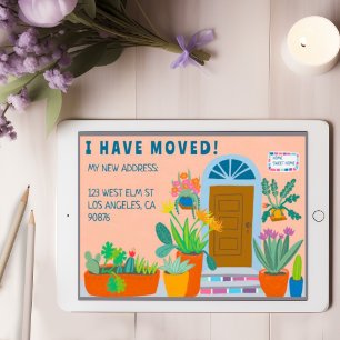 Moving Announcement Address Colorful Front Door