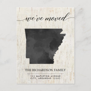 Moving announcement, Arkansas state rustic Invitation Postcard