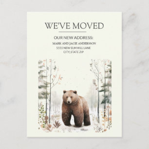 Moving Announcement Bear Mountains Snow Postcard