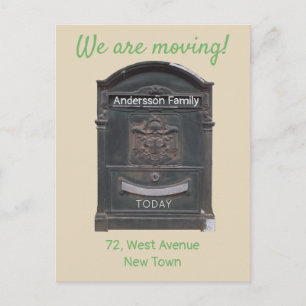 Moving Announcement Black Mailbox Custom Text Postcard