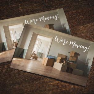Moving Announcement Boxes in Home Postcard