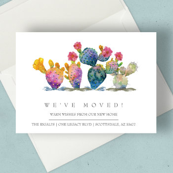 Moving Announcement Cards Watercolor Cactus by VGInvites at Zazzle