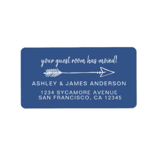 Moving Announcement Classic Blue New Address Label