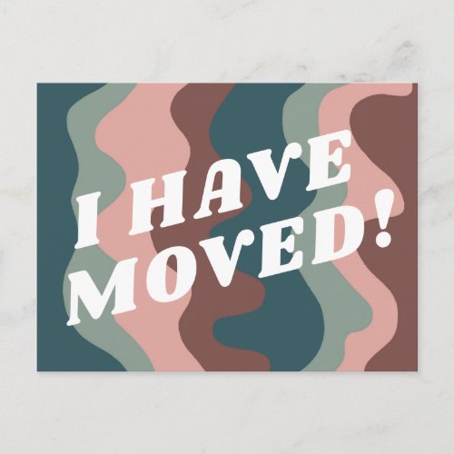 MOVING ANNOUNCEMENT Colorful Stripes Bold Curves Postcard
