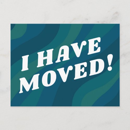 MOVING ANNOUNCEMENT Colorful Stripes in Dark Blue Postcard