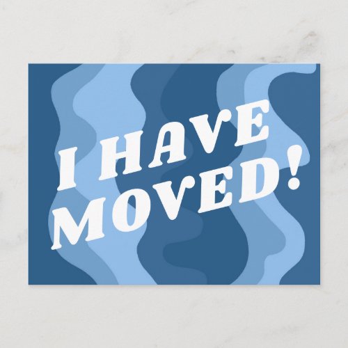 MOVING ANNOUNCEMENT Colorful Wavy Stripes Retro Postcard