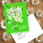 MOVING ANNOUNCEMENT Cute Daisy Bouquet Handpainted Postcard<br><div class="desc">Send a message about your move to friends and family members with this lovely floral art. Customize this handpainted daisy card with your own text on the front or back! Customize by clicking "personalize" to change the text or "edit design" to change fonts, colors and more! Let me know if...</div>