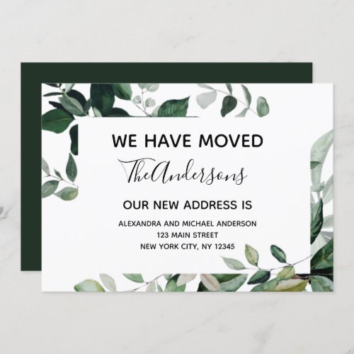 Moving Announcement Eucalyptus Greenery Postcard