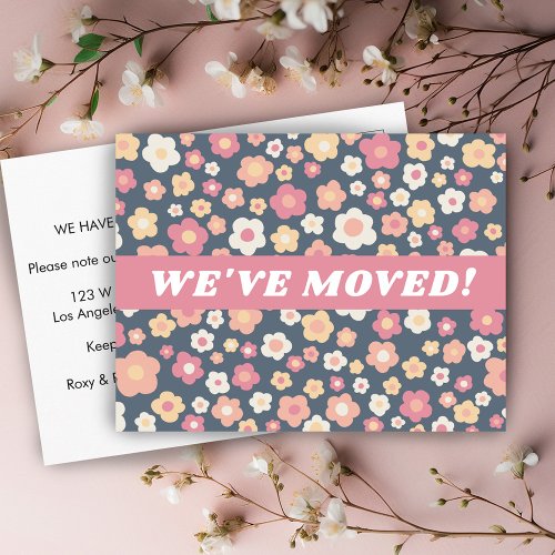 MOVING ANNOUNCEMENT Floral Daisies Pattern CUSTOM  Postcard