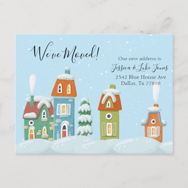 Moving Announcement Holiday Christmas We've Moved Postcard (Front)