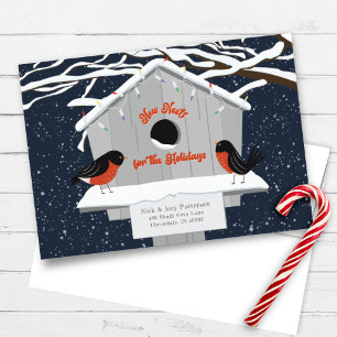 Moving Announcement Holiday Navy