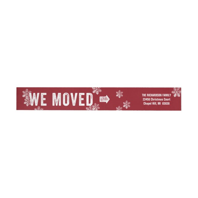 Moving Announcement Holiday Return Address Label (Individual)