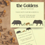 MOVING ANNOUNCEMENT Javelina Family Southwest Postcard<br><div class="desc">Send a message about your move to friends and family members with these cute javelinas.  You can customize it with your own fonts,  colors and add your text too. Check my shop for lots more matching items and other designs!</div>