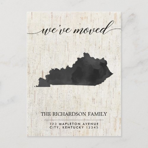 Moving announcement Kentucky state rustic Invitation Postcard