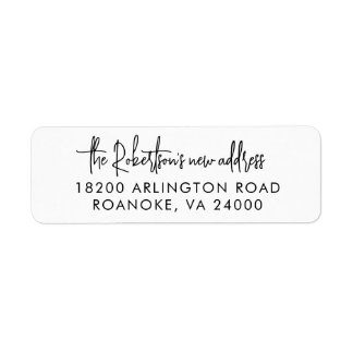 Moving Announcement Modern Script Return Address Label