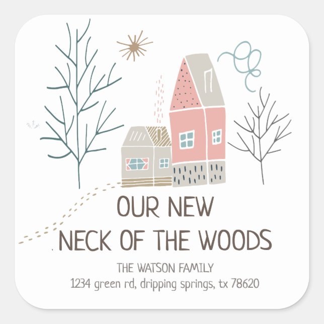 Moving Announcement | Neck of The Woods Sticker (Front)